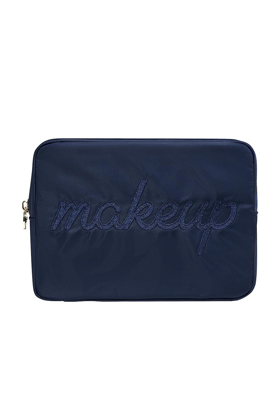 "makeup" embroidered large pouch