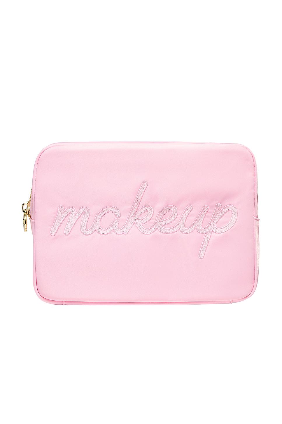 "makeup" embroidered large pouch