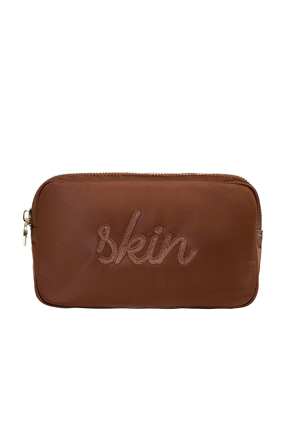 "skin" embroidered small pouch