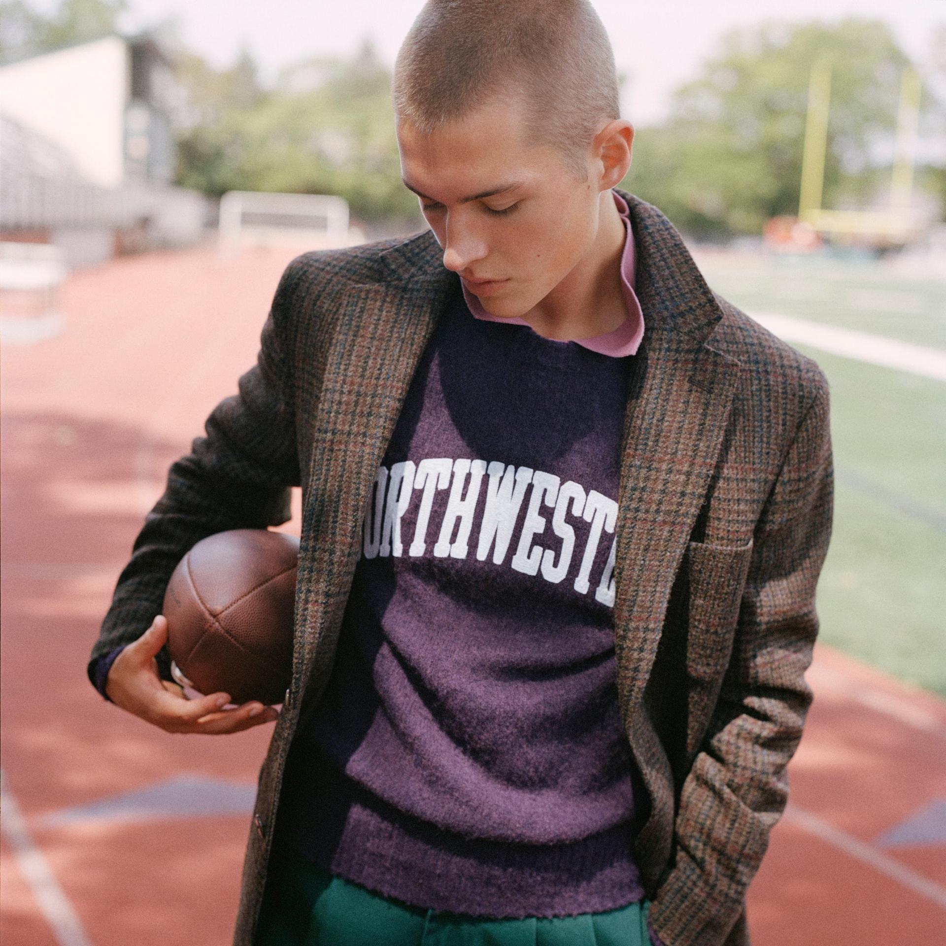 '47 x j.crew brushed wool michigan state sweater