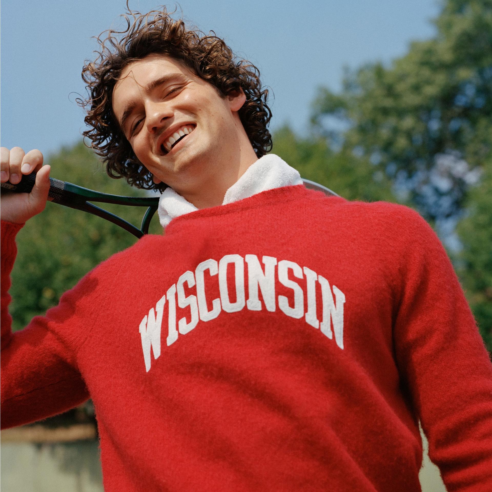 '47 x j.crew brushed wool wisconsin sweater