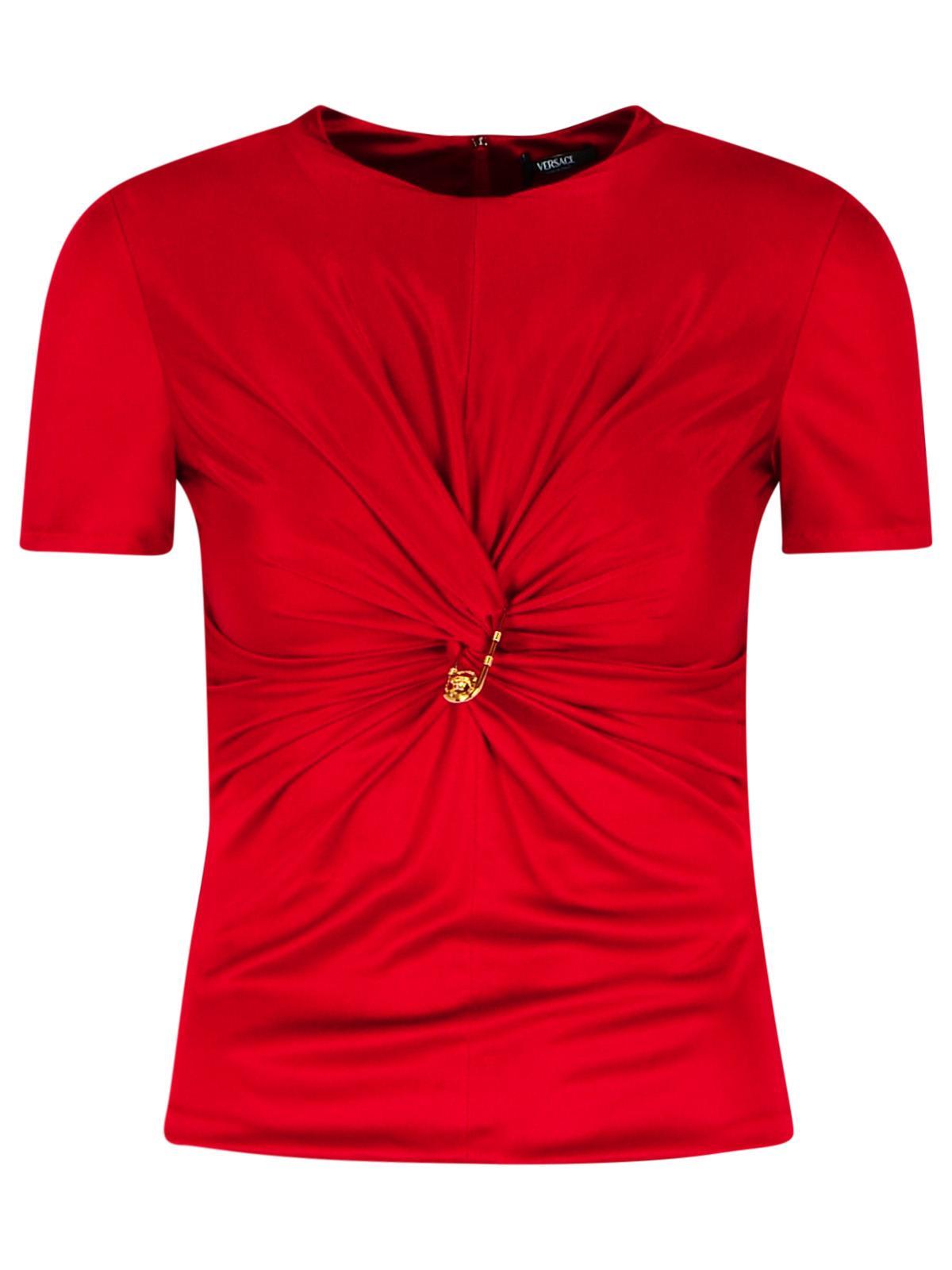 'medusa' red viscose t-shirt