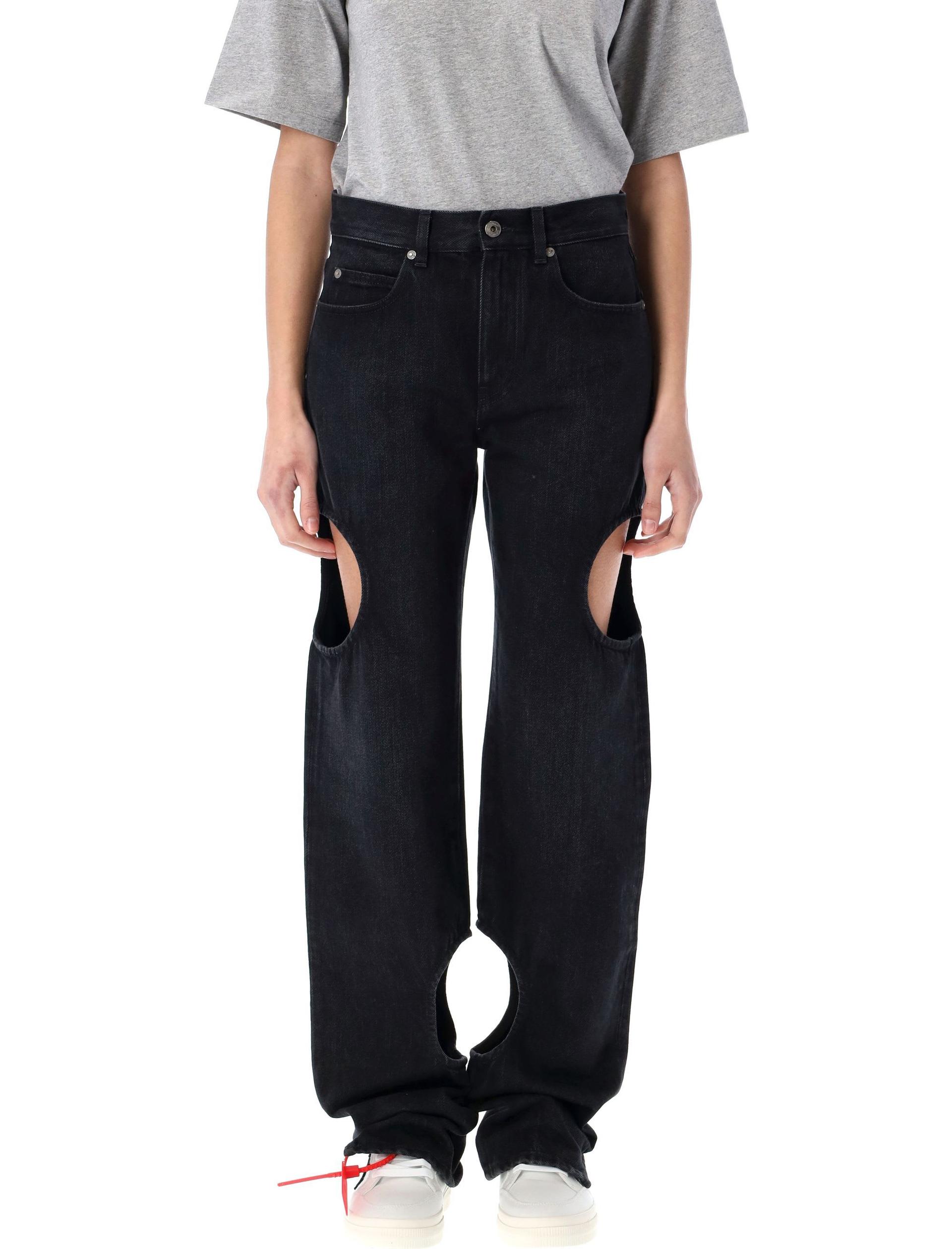 'meteor' black denim jeans