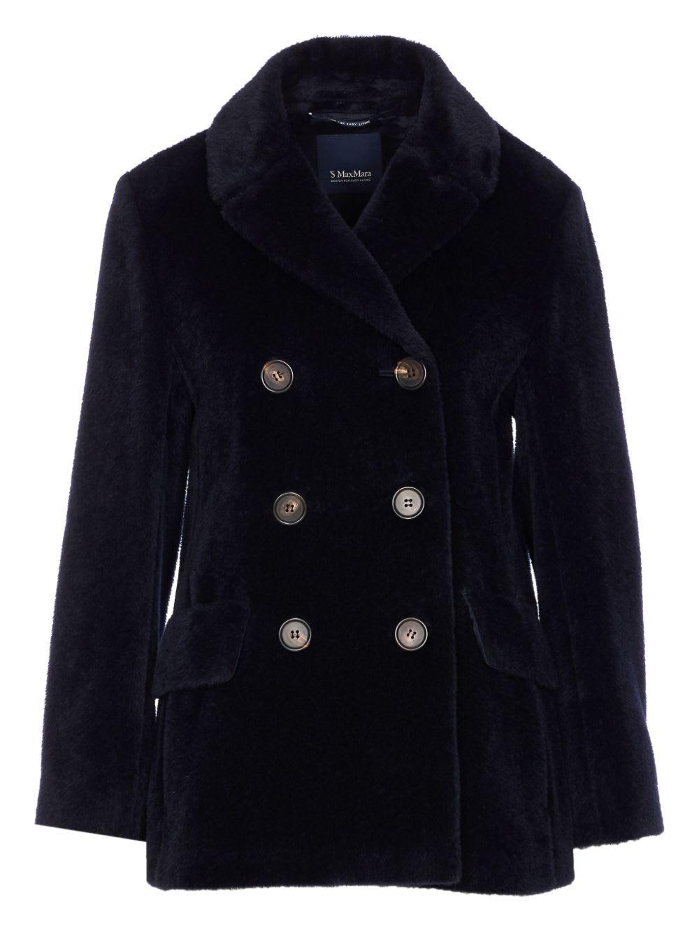 's max mara's max mara double-breasted faux fur jacket