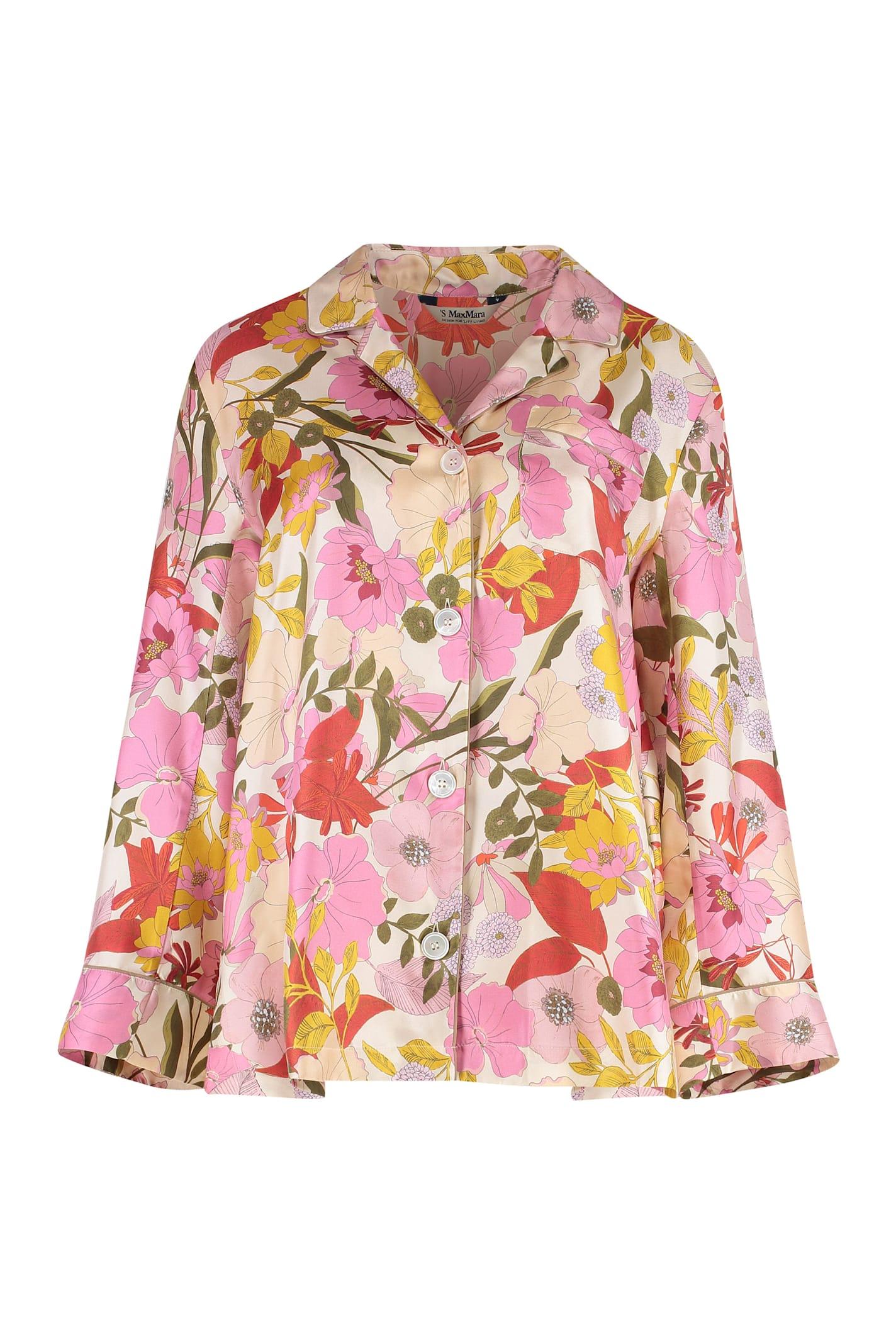 's max mara alan printed silk shirt