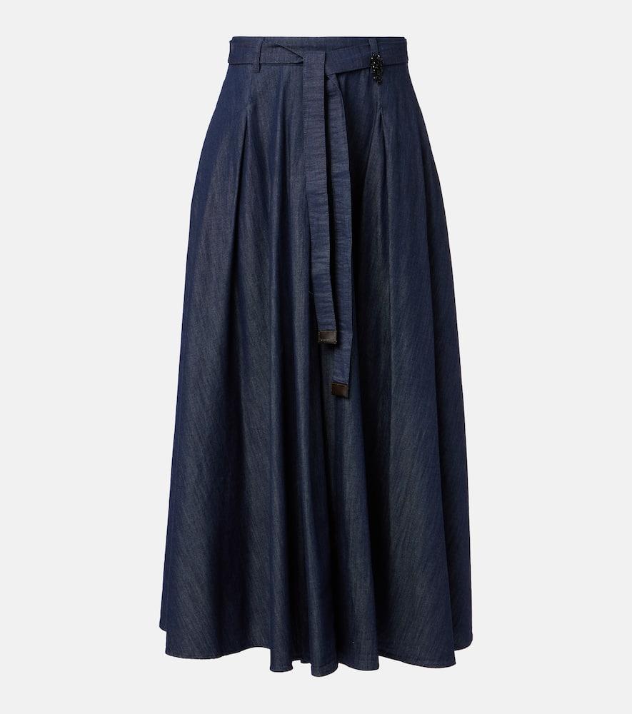 's max mara amanda chambray maxi skirt