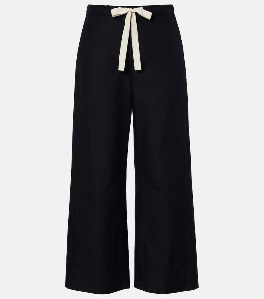 's max mara argento cotton cropped wide