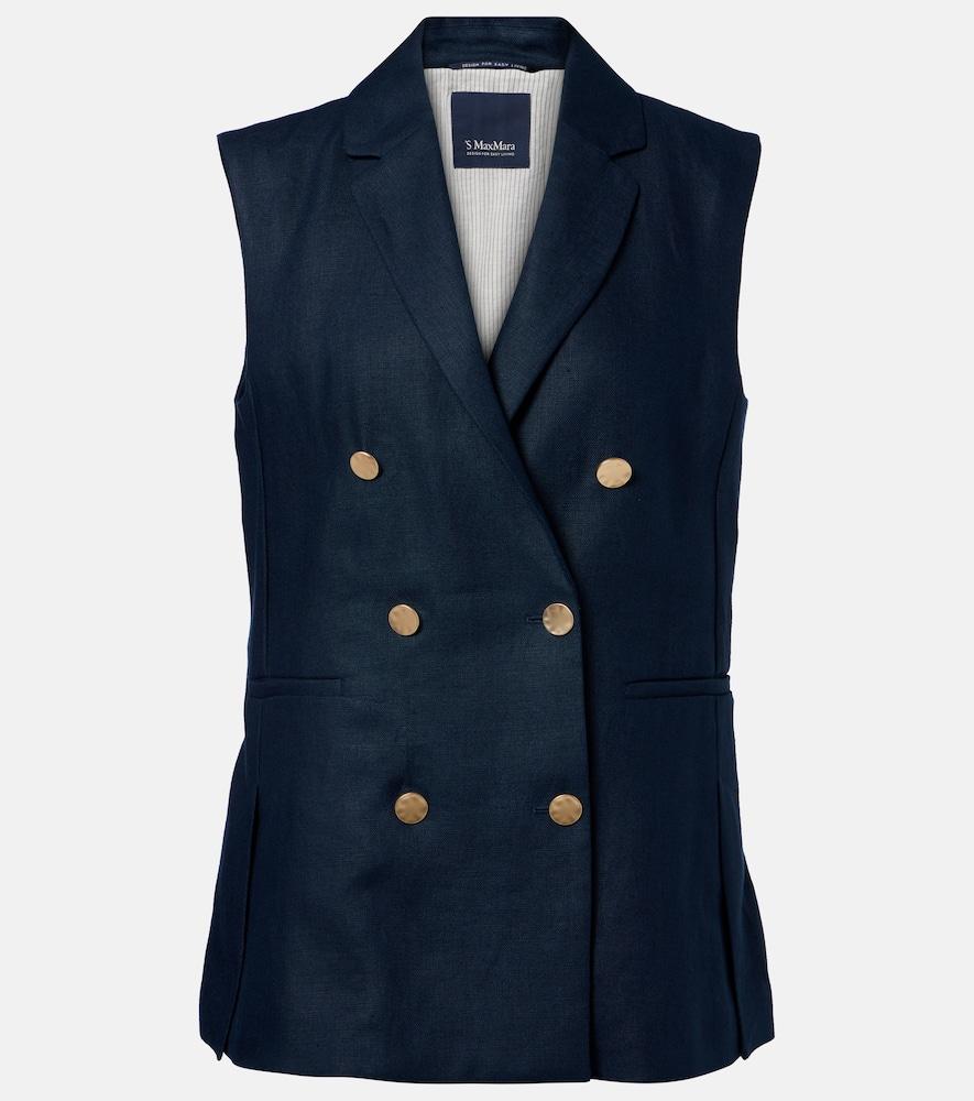's max mara bird linen vest