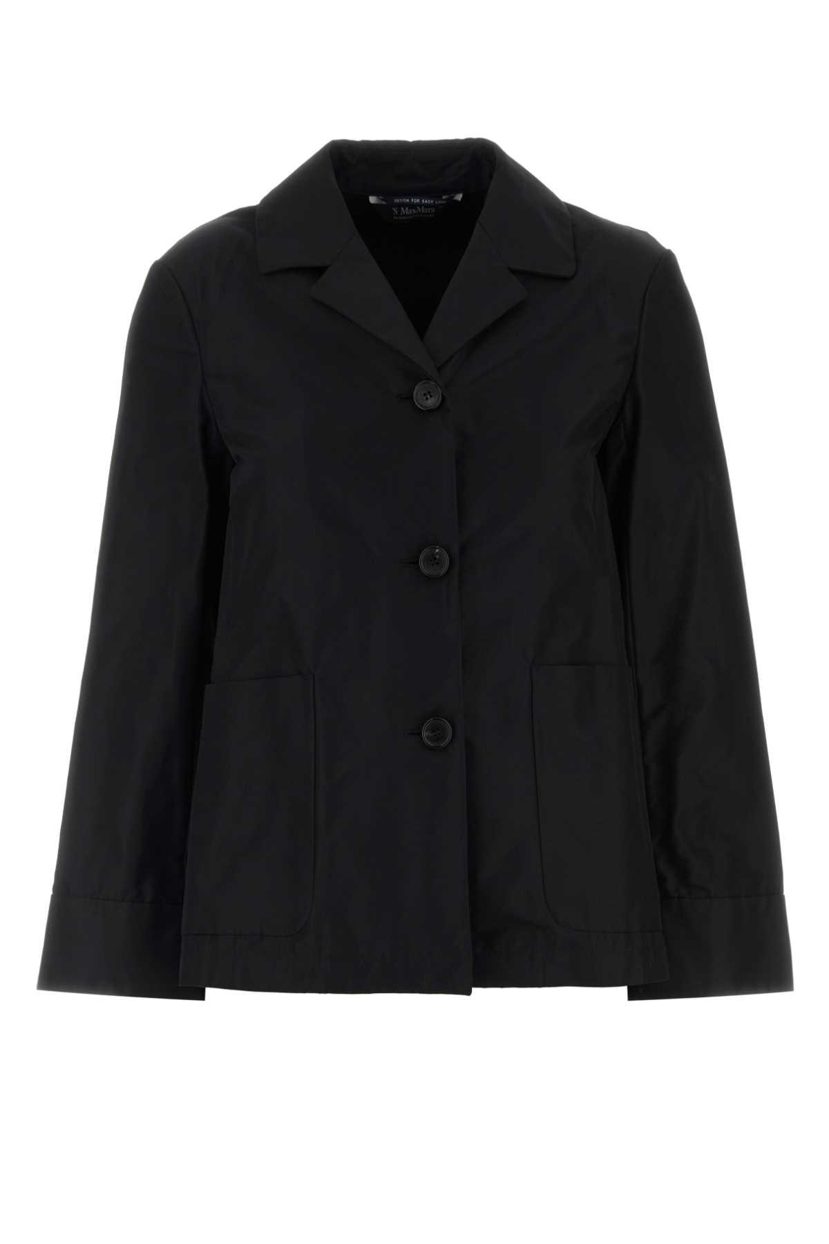 's max mara black cotton blend nina blazer