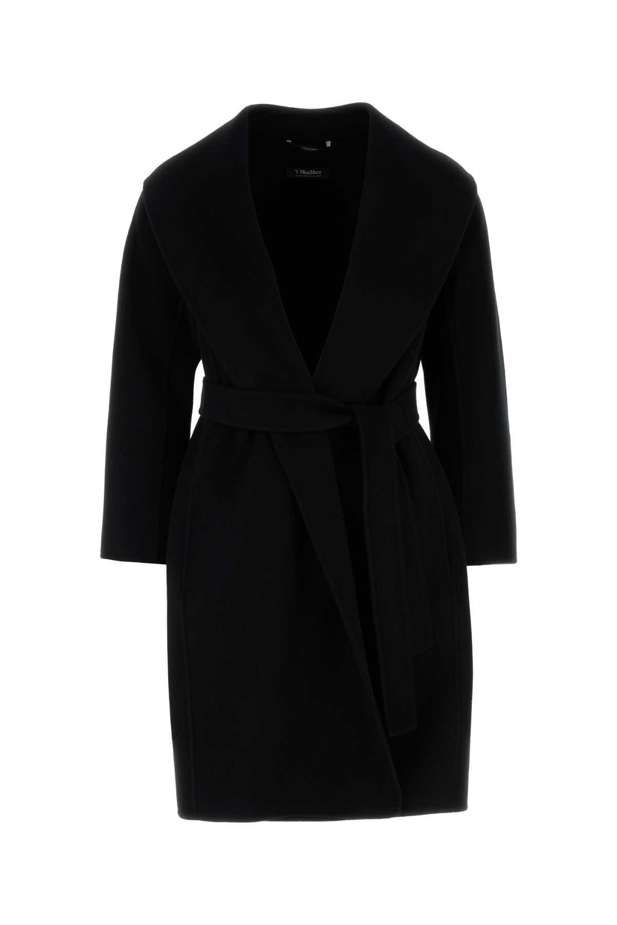 's max mara black wool messi coat