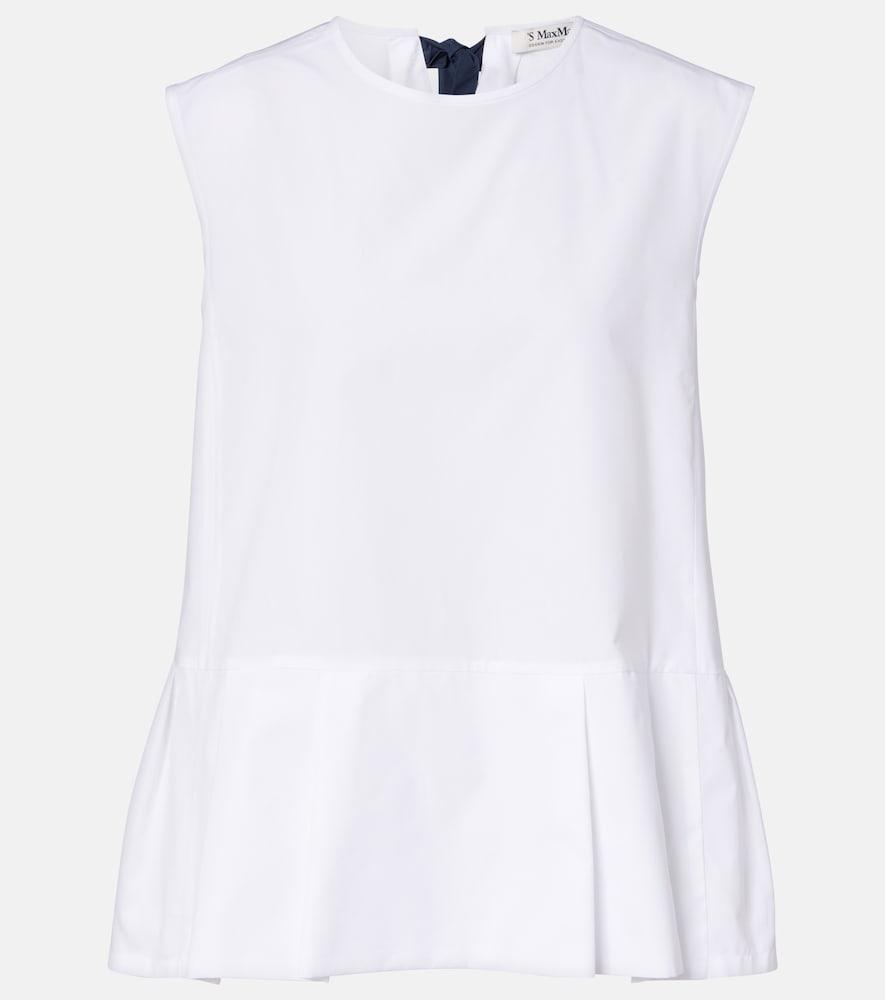 's max mara brava peplum cotton poplin top
