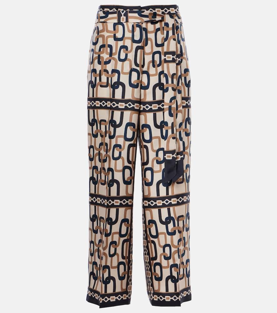 's max mara brina printed silk twill wide