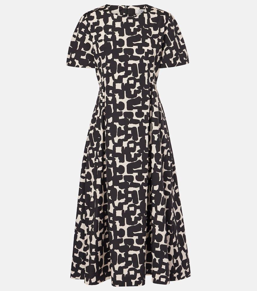 's max mara callas printed cotton poplin midi dress