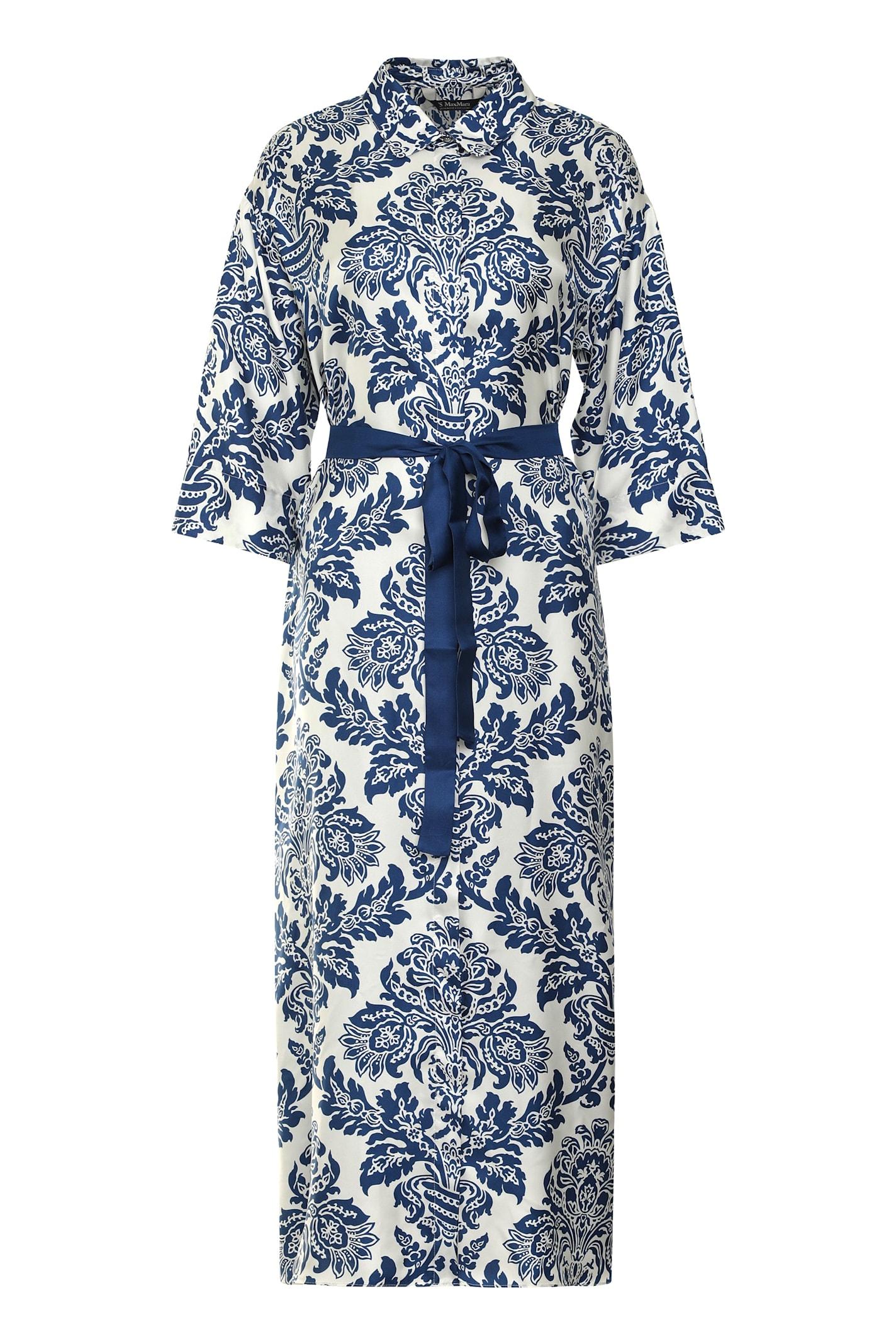 's max mara camelia printed silk shirtdress