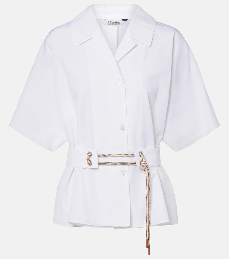 's max mara carisma belted cotton poplin shirt