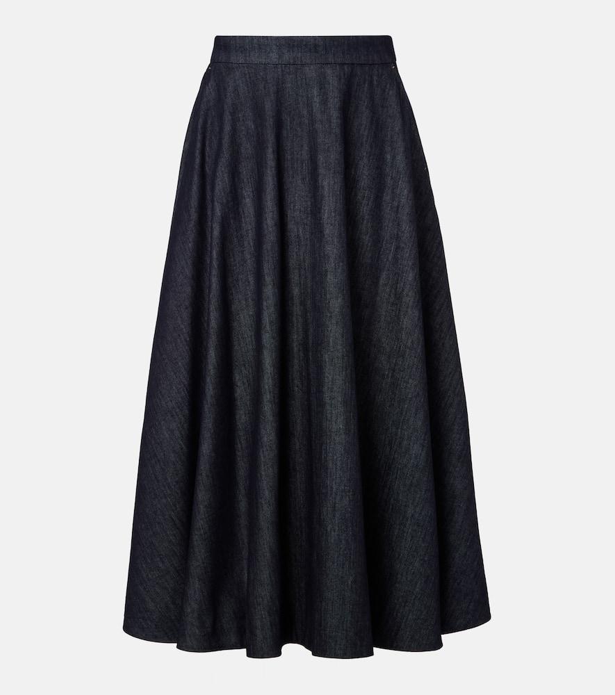 's max mara cecile denim midi skirt