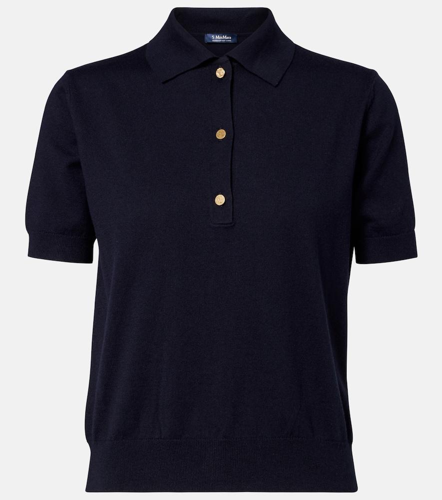 's max mara cotton, silk, and cashmere polo sweater