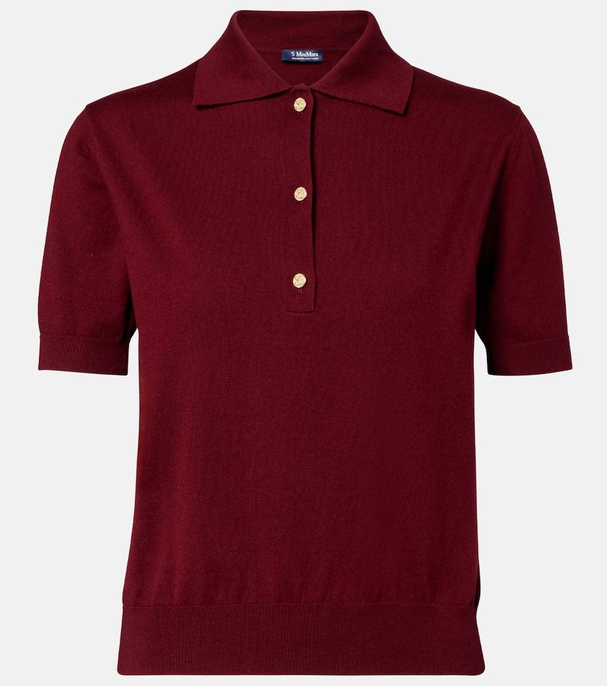 's max mara cotton, silk, and cashmere polo sweater