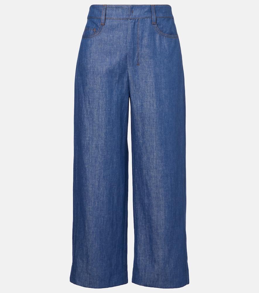 's max mara dante cotton and linen twill wide