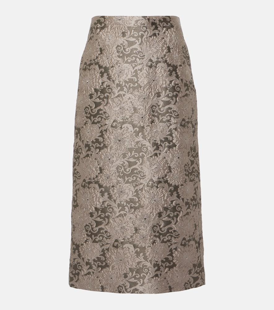 's max mara diletta jacquard midi skirt