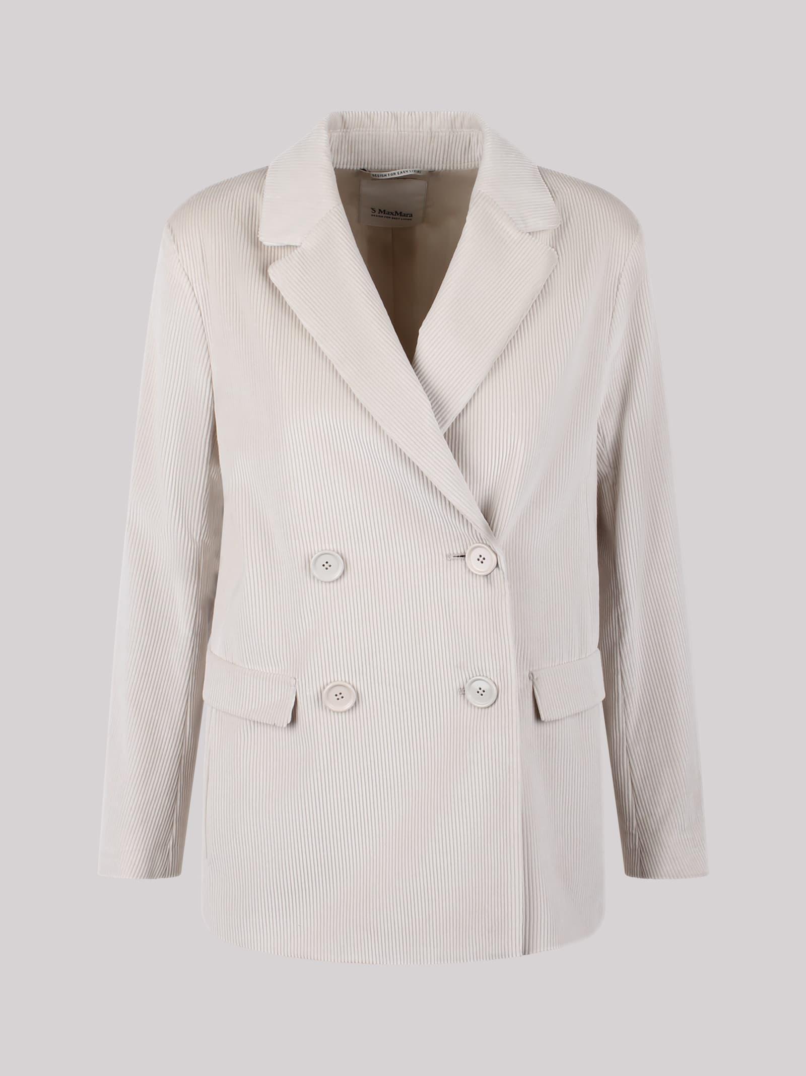 's max mara double-breasted velvet blazer