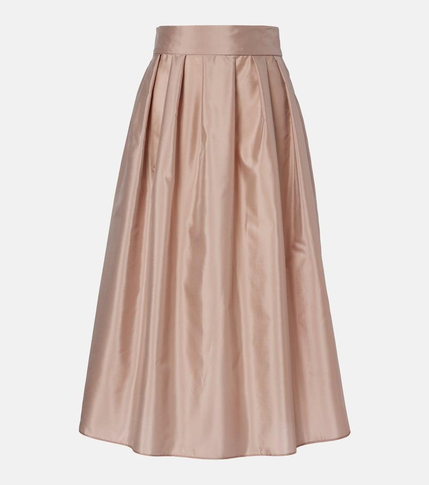 's max mara effetto pleated taffeta midi skirt