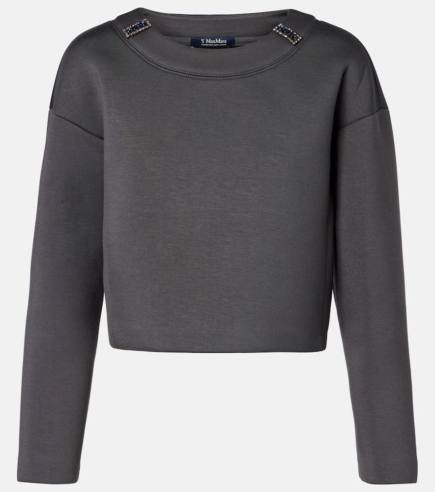 's max mara embellished jersey sweatshirt