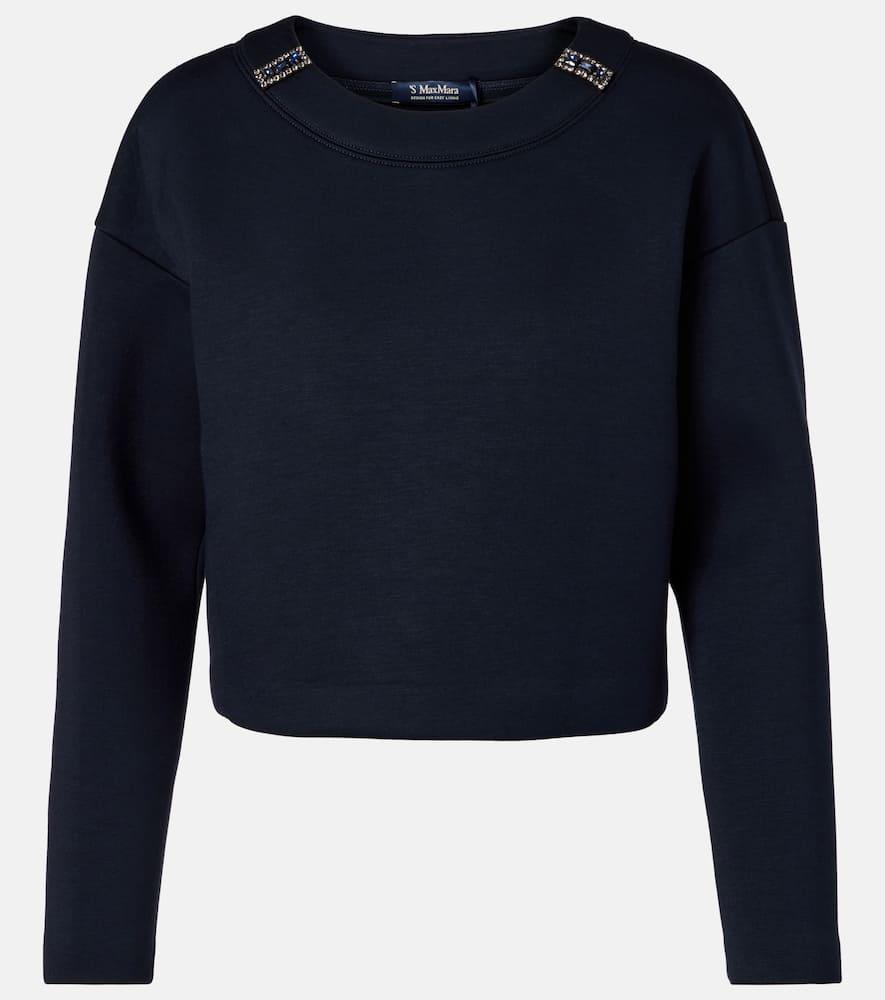 's max mara embellished jersey sweatshirt