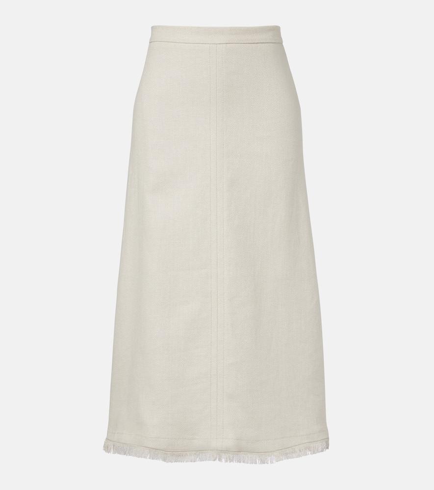 's max mara fiocchi linen and cotton midi skirt