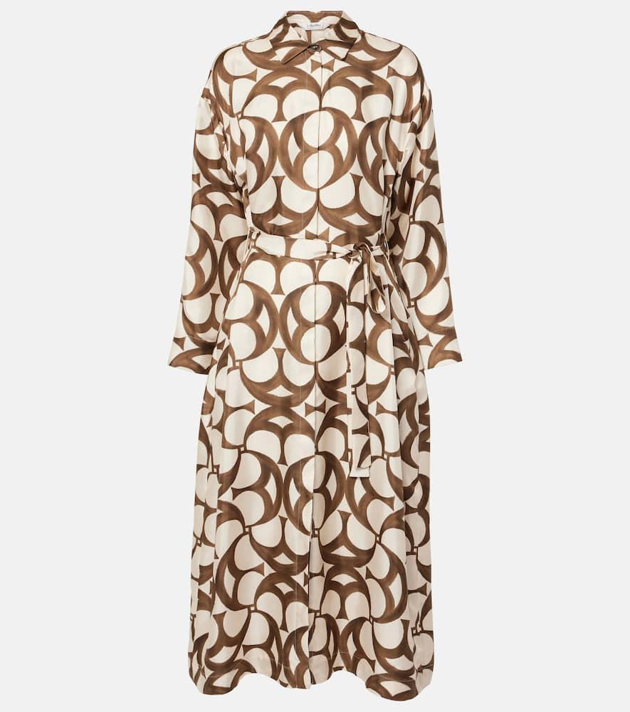's max mara ileana printed silk twill shirt dress
