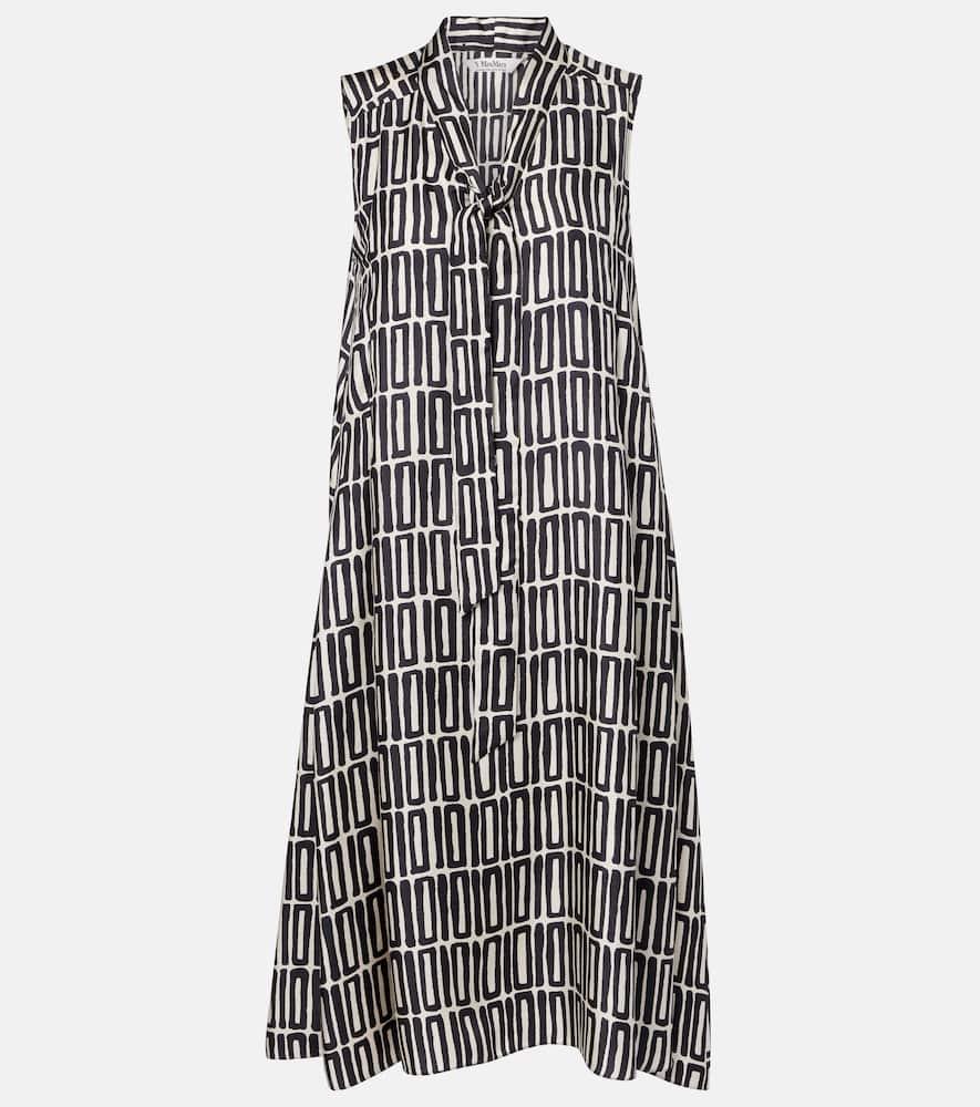 's max mara jackie silk twill midi dress