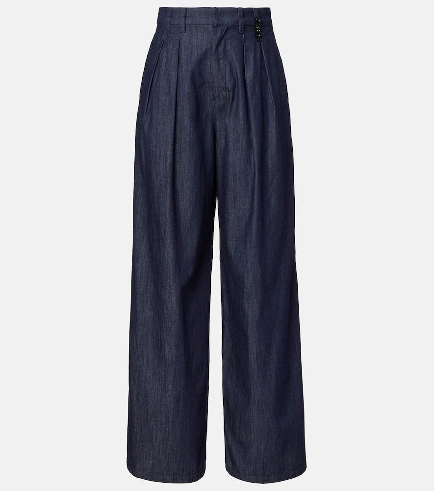 's max mara jerry embellished chambray wide