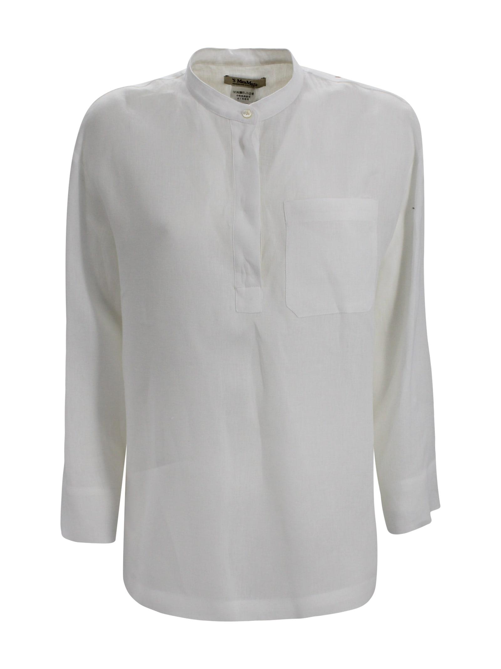 's max mara linen shirt with mandarin collar