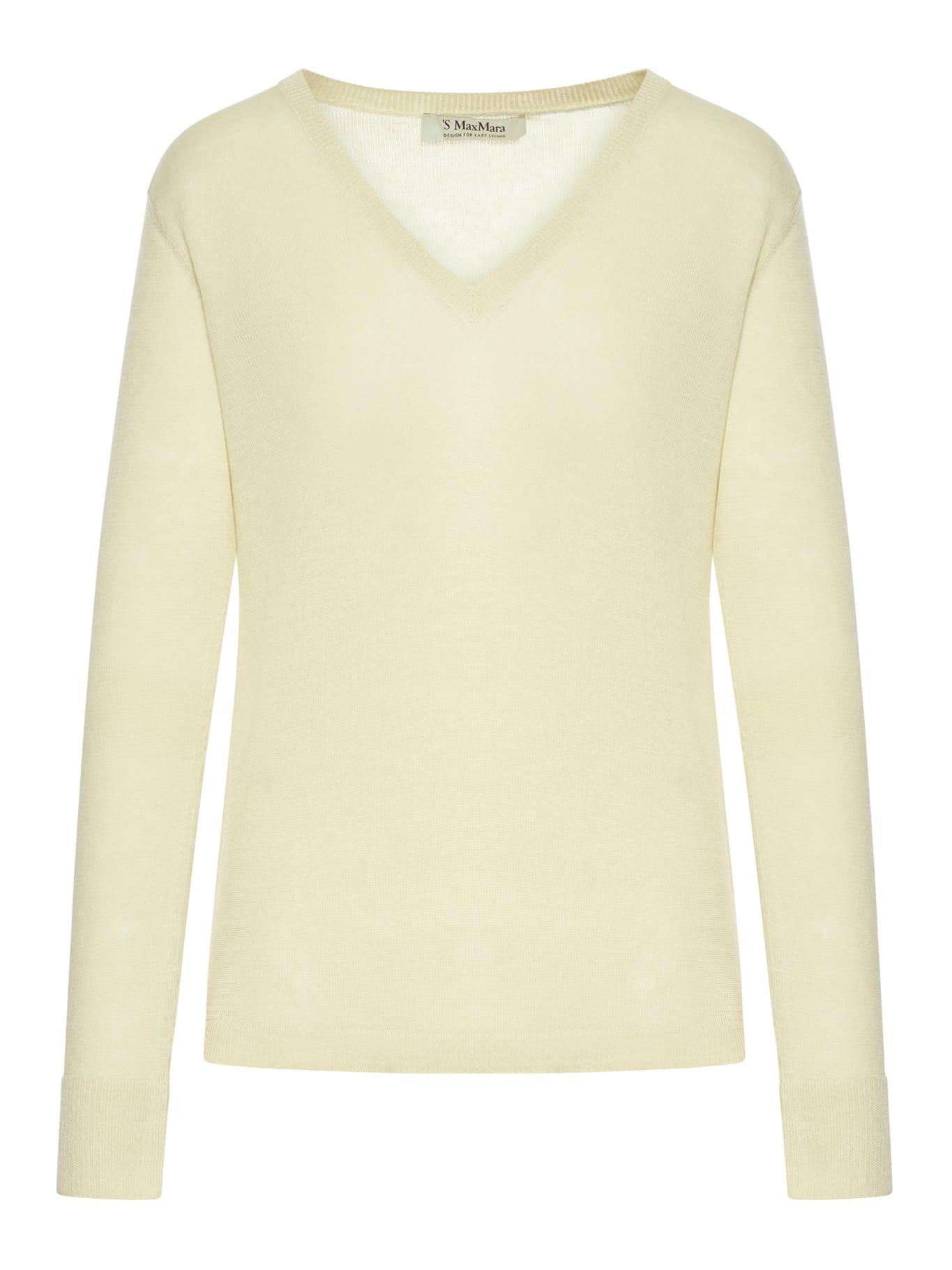 's max mara linen v-neck sweater