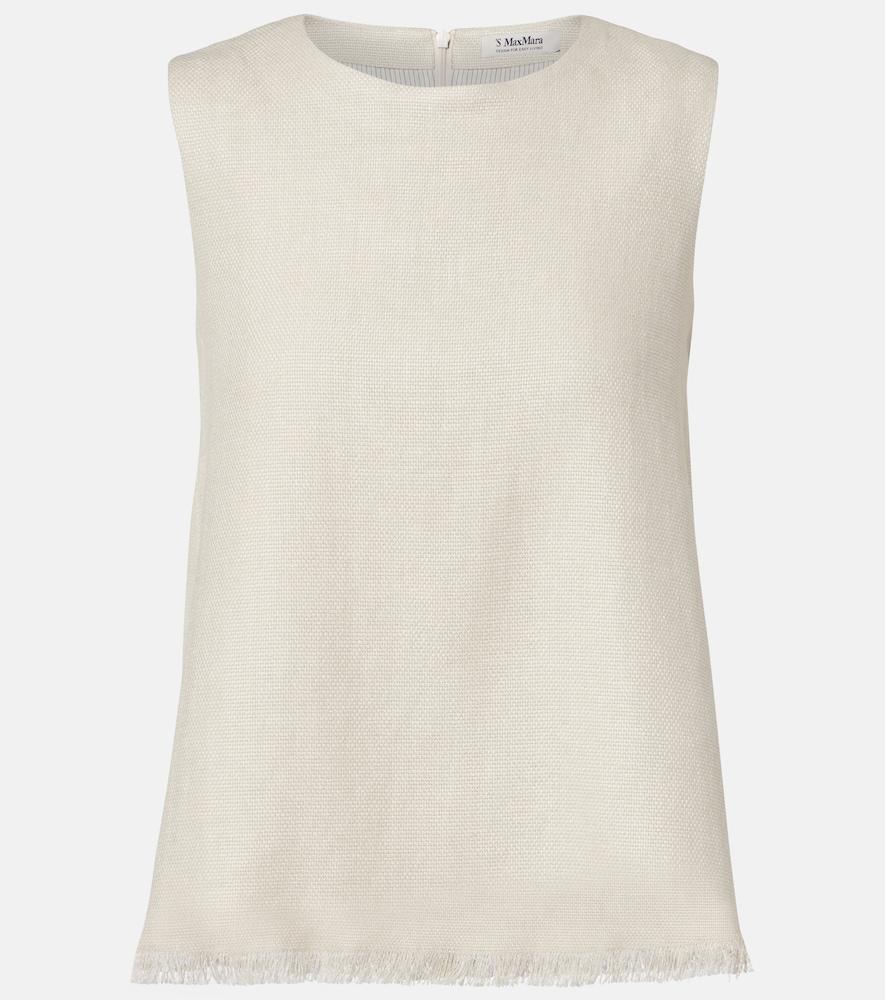 's max mara manika linen and cotton top
