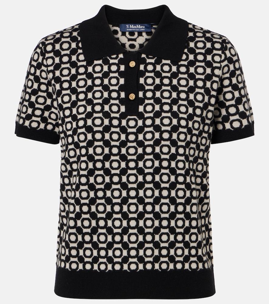 's max mara medera wool jacquard polo sweater
