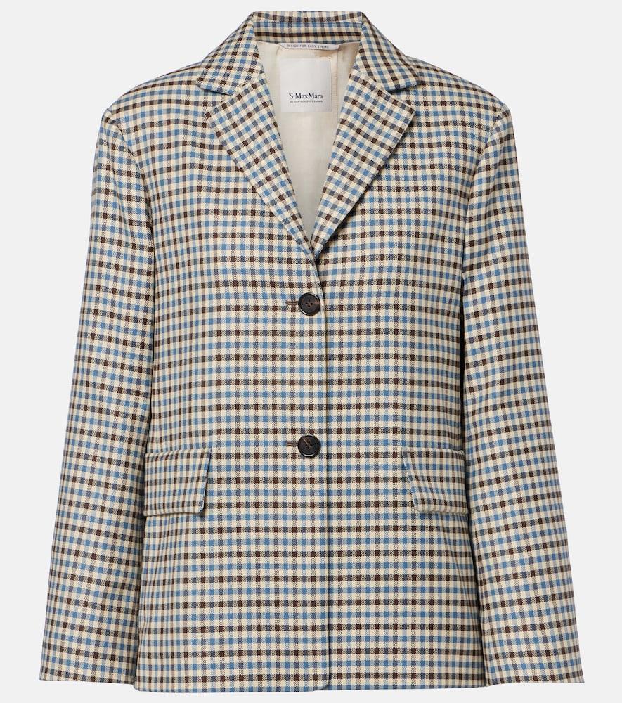 's max mara nadia checked wool and cotton blazer