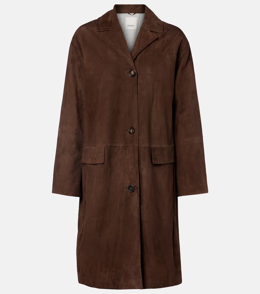 's max mara ortensia suede coat