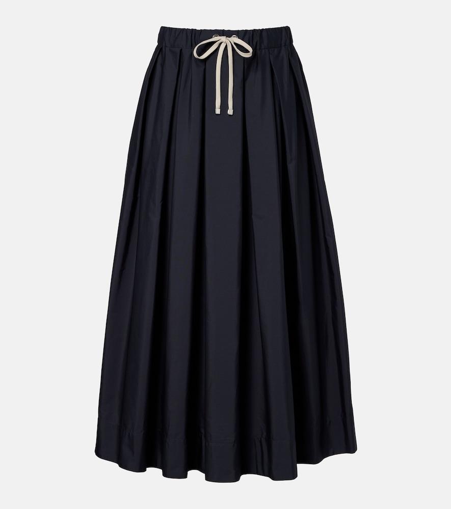 's max mara pineta pleated cotton midi skirt