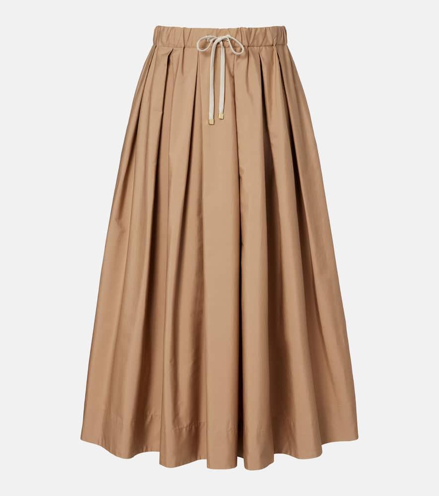 's max mara pineta pleated cotton poplin midi skirt