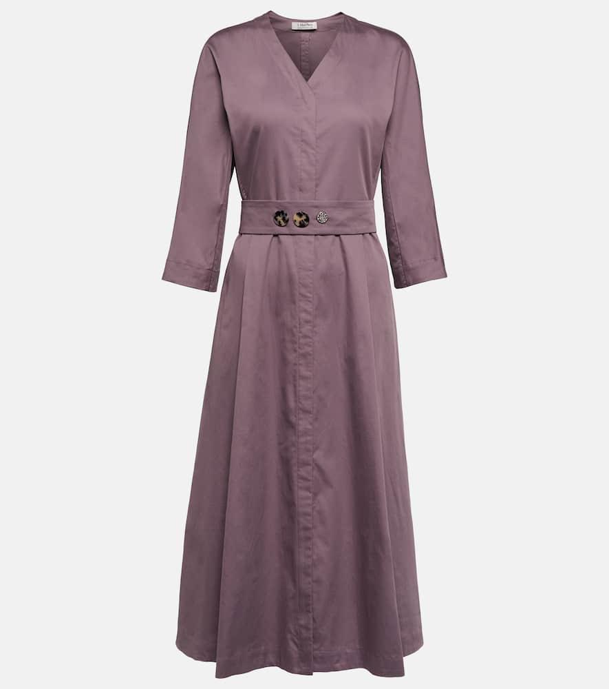 's max mara pleated cotton midi dress