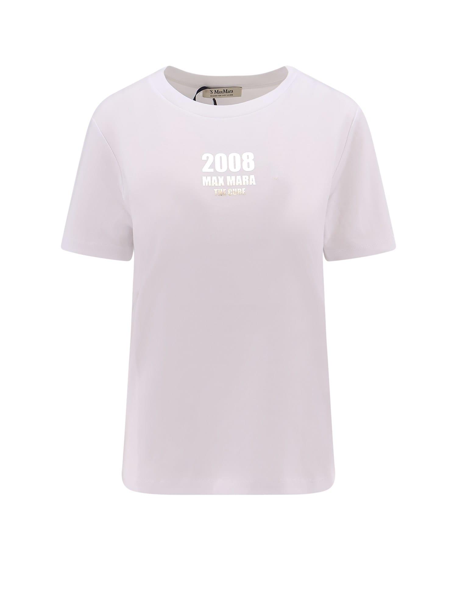 's max mara quieto cotton t-shirt with print on the front