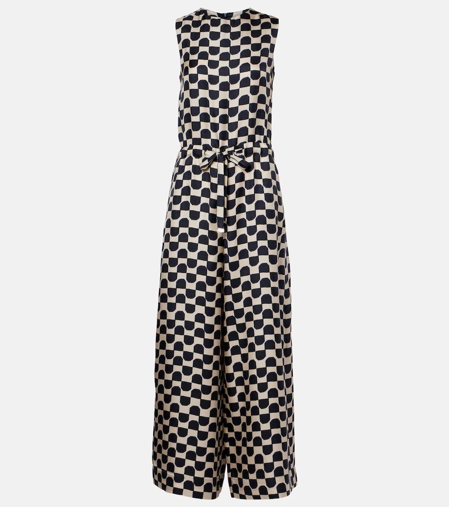 's max mara ronchi printed silk jumpsuit