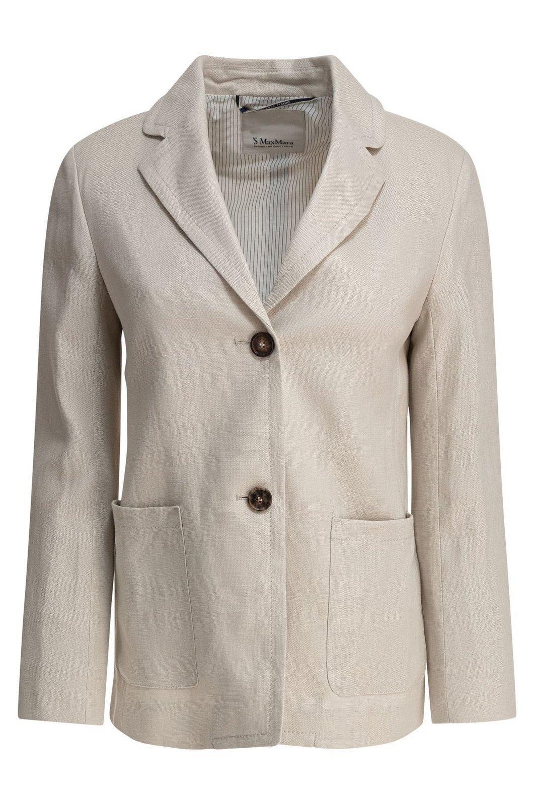 's max mara single-breasted long-sleeved jacket
