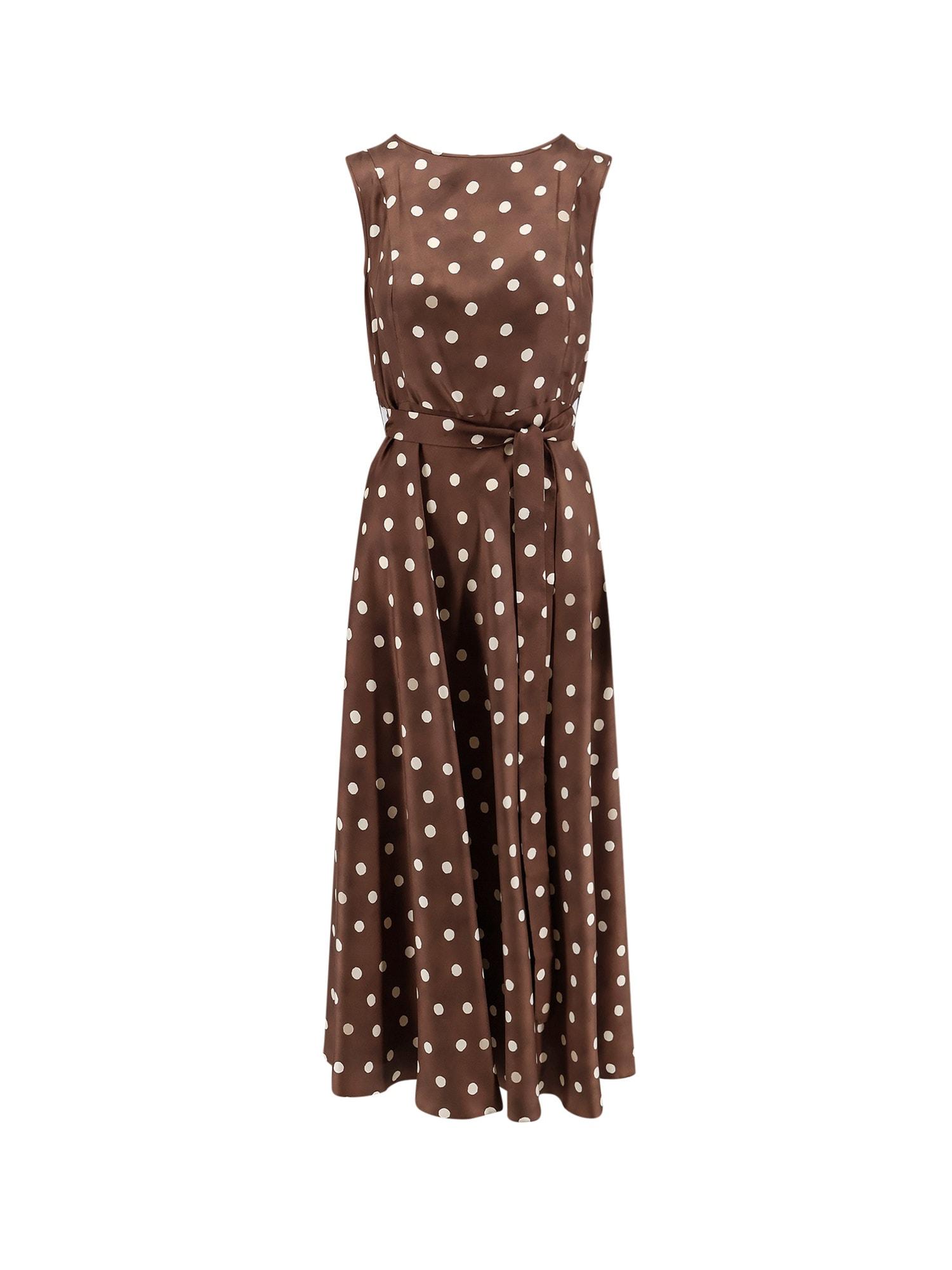 's max mara smmmartina polka-dots silk long dress