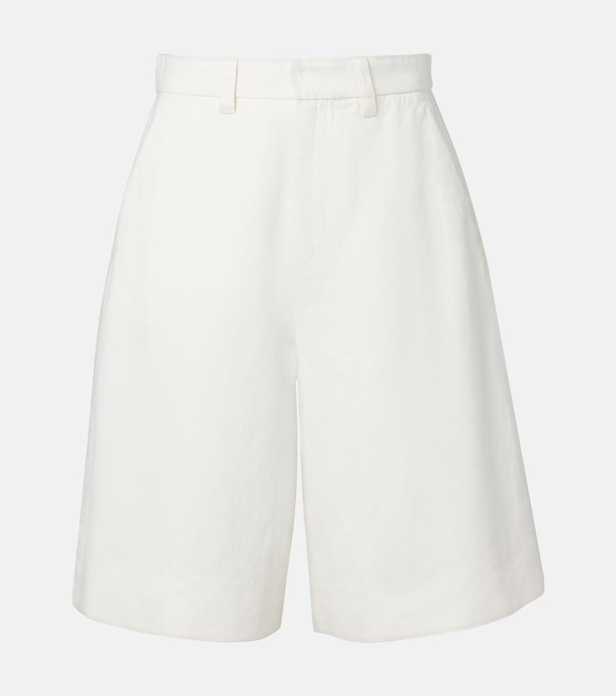 's max mara sole cotton and linen bermuda shorts