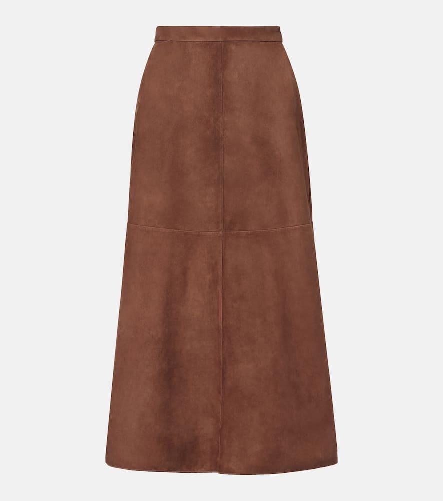 's max mara suede midi skirt