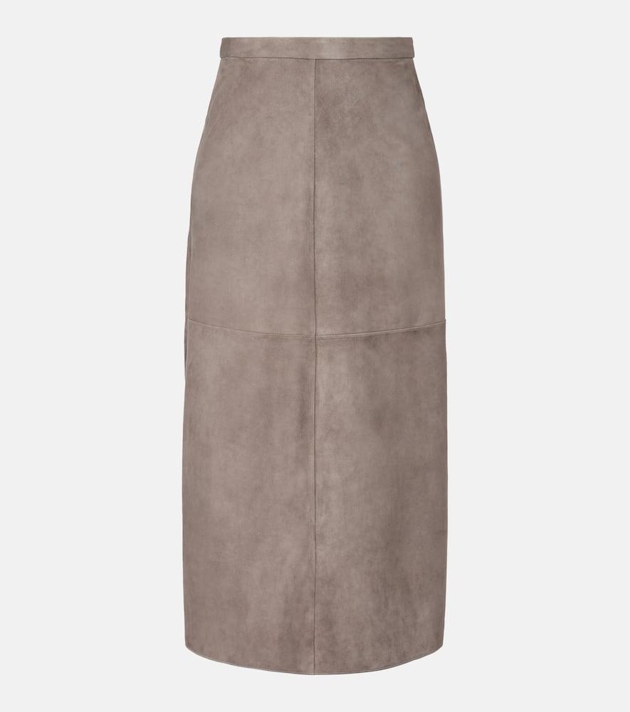 's max mara suede midi skirt