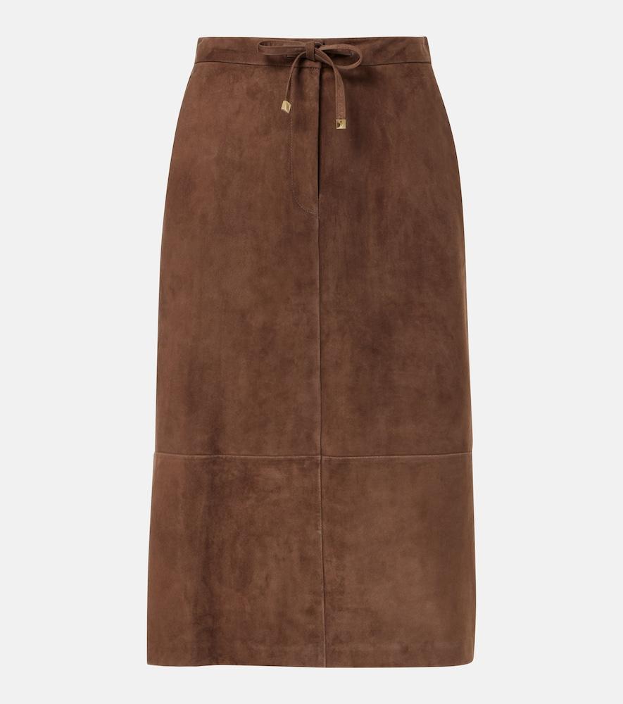 's max mara suede midi skirt