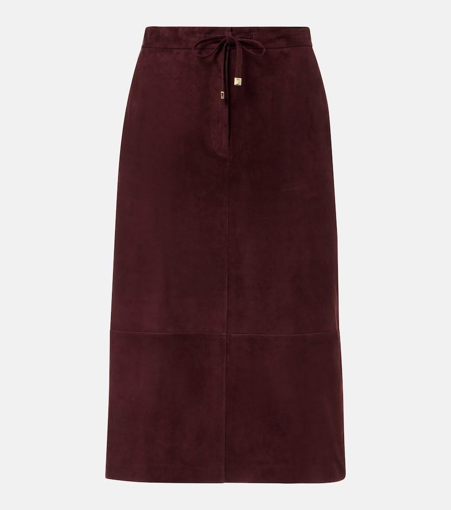 's max mara suede midi skirt